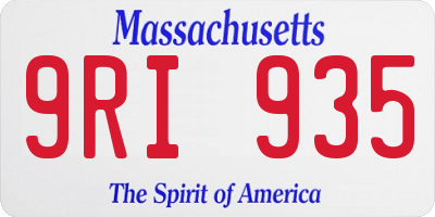 MA license plate 9RI935