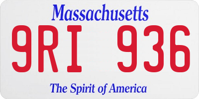 MA license plate 9RI936