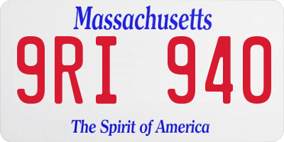 MA license plate 9RI940