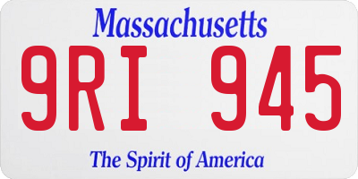 MA license plate 9RI945