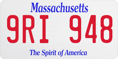 MA license plate 9RI948