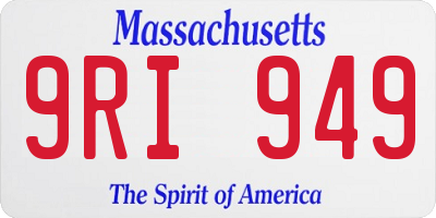 MA license plate 9RI949