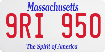 MA license plate 9RI950
