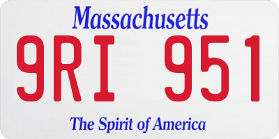 MA license plate 9RI951
