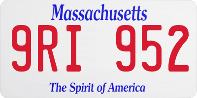 MA license plate 9RI952