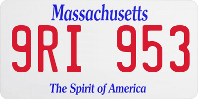 MA license plate 9RI953