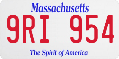 MA license plate 9RI954