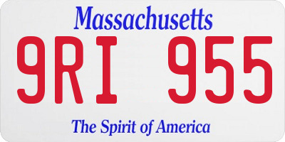 MA license plate 9RI955