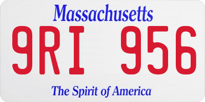 MA license plate 9RI956