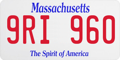 MA license plate 9RI960