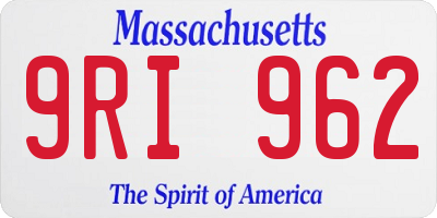 MA license plate 9RI962