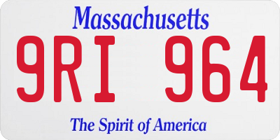 MA license plate 9RI964