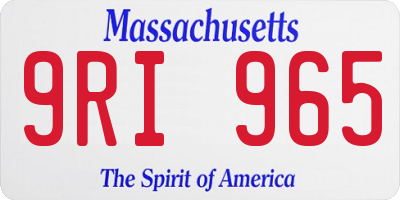 MA license plate 9RI965