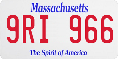 MA license plate 9RI966