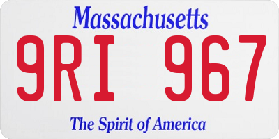MA license plate 9RI967