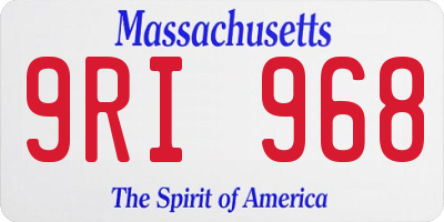 MA license plate 9RI968