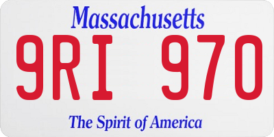 MA license plate 9RI970