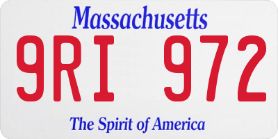 MA license plate 9RI972