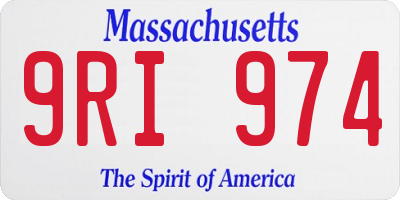 MA license plate 9RI974