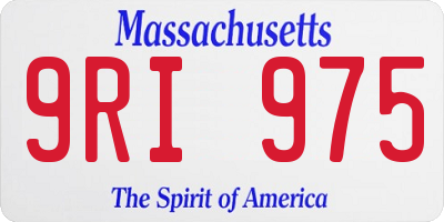 MA license plate 9RI975
