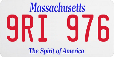MA license plate 9RI976