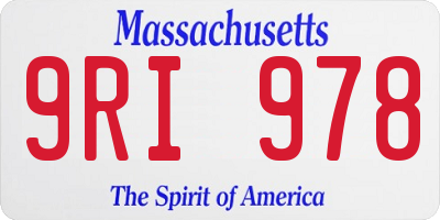 MA license plate 9RI978