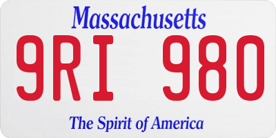 MA license plate 9RI980