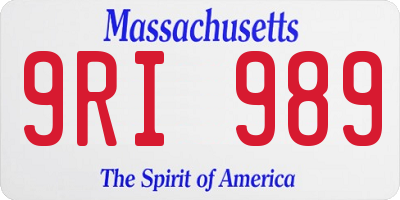 MA license plate 9RI989