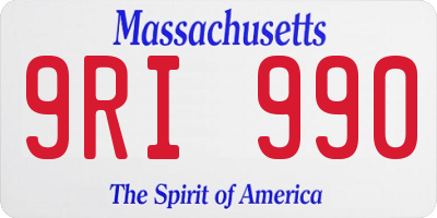 MA license plate 9RI990