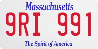 MA license plate 9RI991