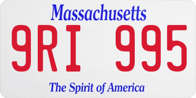 MA license plate 9RI995