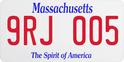 MA license plate 9RJ005