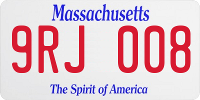 MA license plate 9RJ008