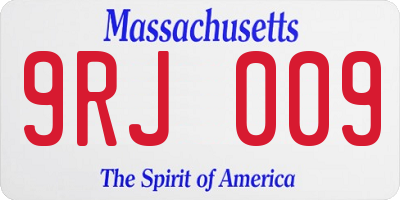 MA license plate 9RJ009
