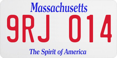 MA license plate 9RJ014