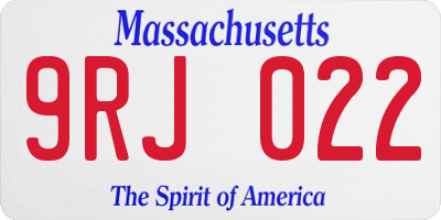MA license plate 9RJ022