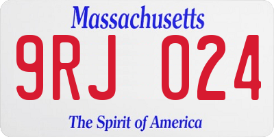 MA license plate 9RJ024