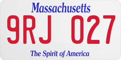MA license plate 9RJ027