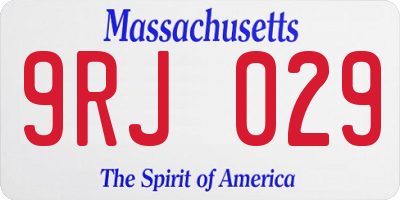 MA license plate 9RJ029