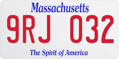 MA license plate 9RJ032