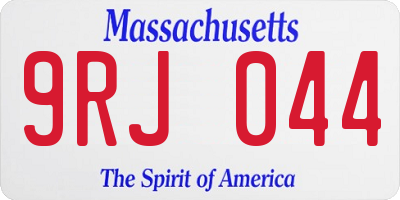 MA license plate 9RJ044
