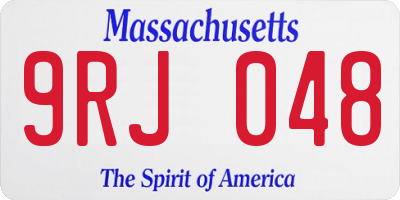 MA license plate 9RJ048