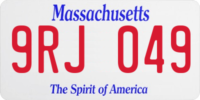 MA license plate 9RJ049