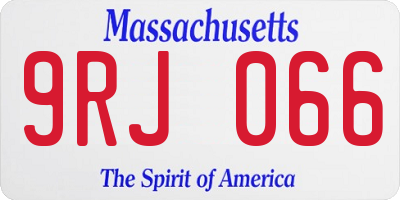 MA license plate 9RJ066