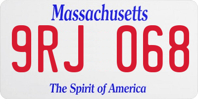 MA license plate 9RJ068