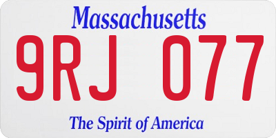 MA license plate 9RJ077
