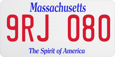 MA license plate 9RJ080