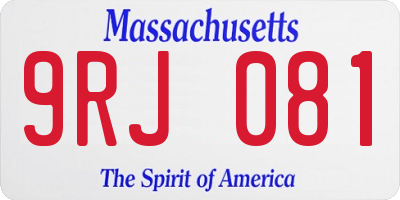 MA license plate 9RJ081