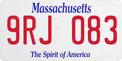 MA license plate 9RJ083