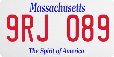 MA license plate 9RJ089